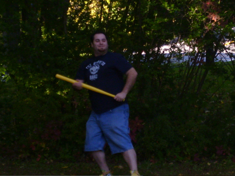 Jesse preps for Wiffle Ball